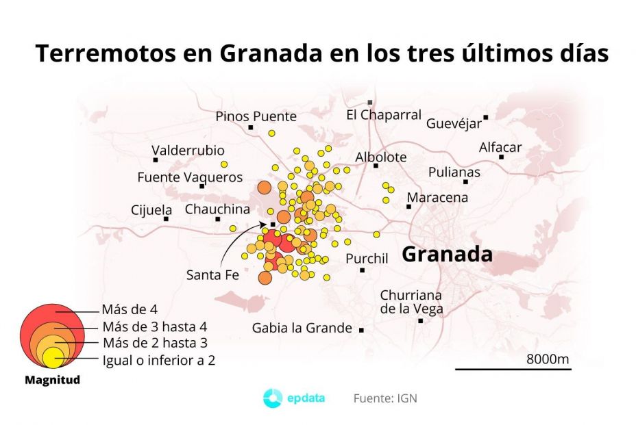 EuropaPress 3536114 mapa terremotos registrados granada ultimos tres dias 27 enero