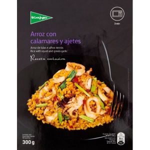 Arroz con calamares y ajetes