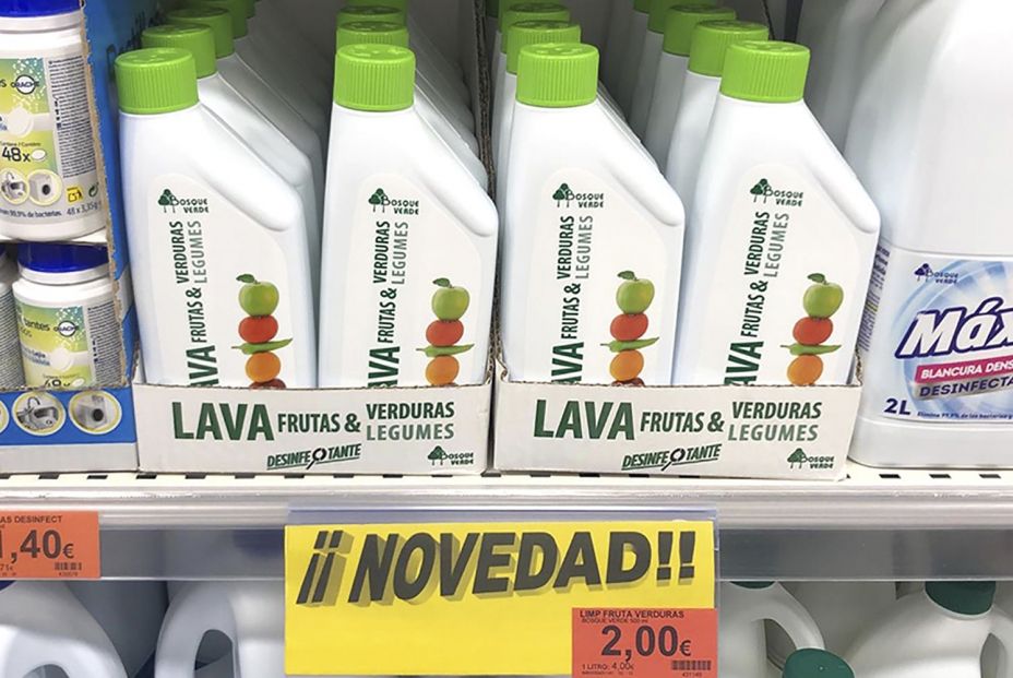 En el lineal de detergentes de Mercadona puedes encontrar un desinfectante para frutas y verduras