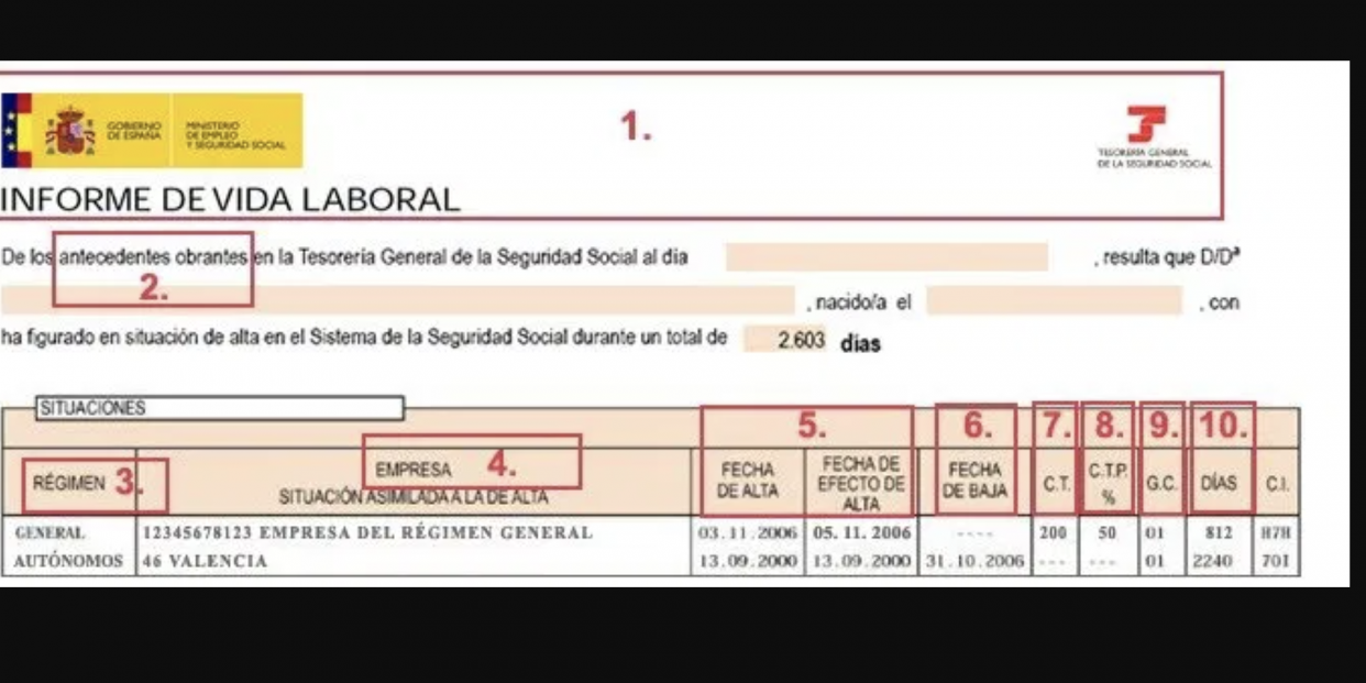 Informe vida laboral (foto-Seguridad Social)