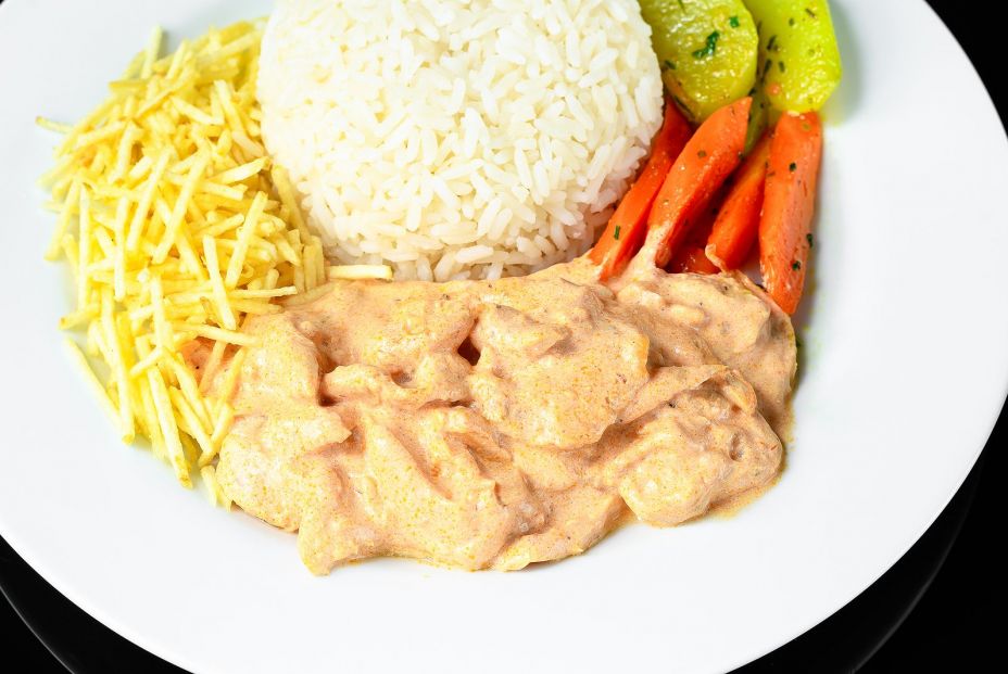bigstock Beef Stroganoff Served With Wh 375630205