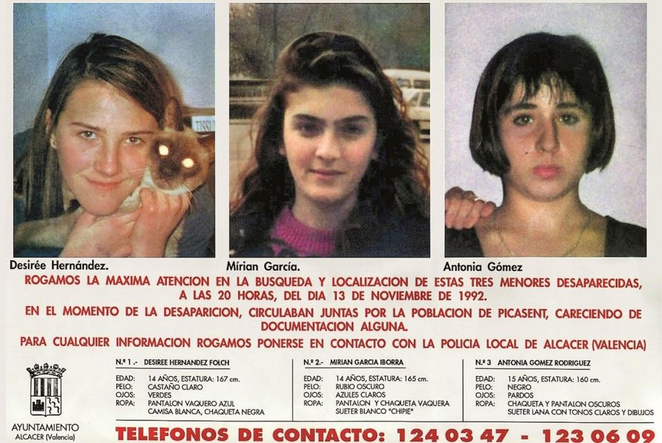 Cartel de la desaparición de las niñas de Alcasser