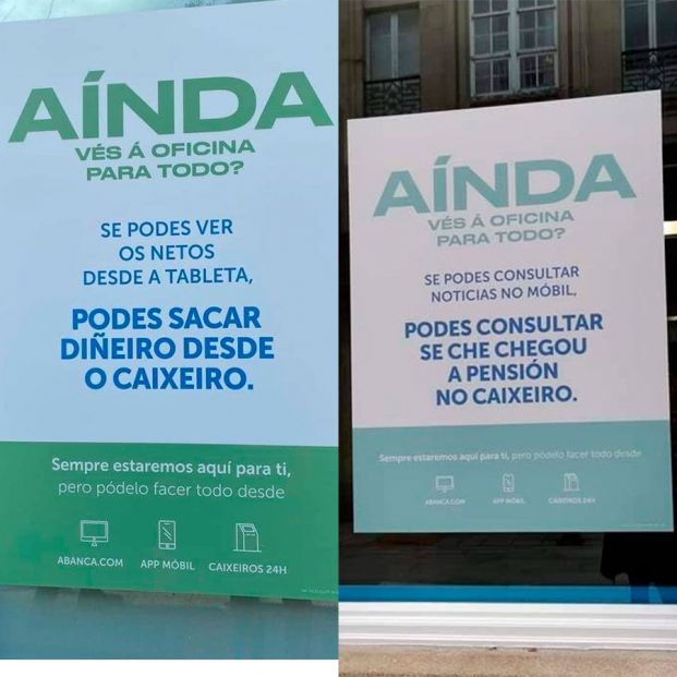 Abanca retira una campaña edadista que pedía a los mayores dejar de acudir a las oficinas