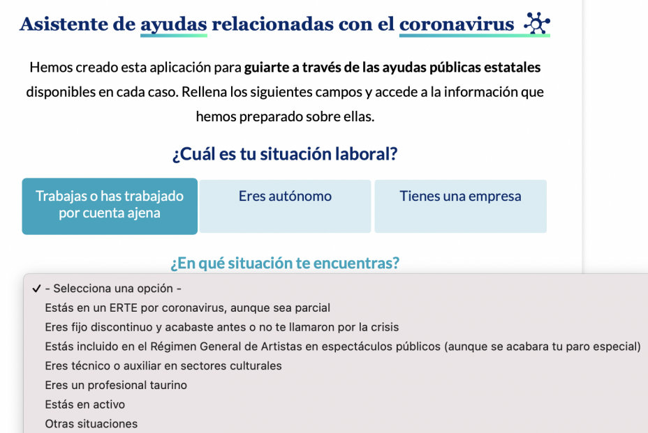 Asistente Civio para las ayudas económicas