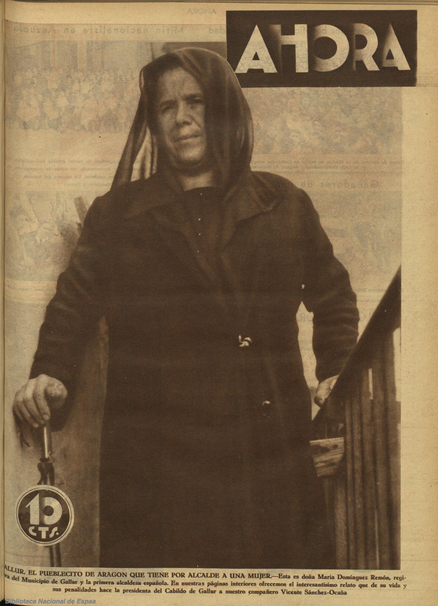 María Domínguez en la portada de la revista Ahora. Foto: Biblioteca Nacional de España