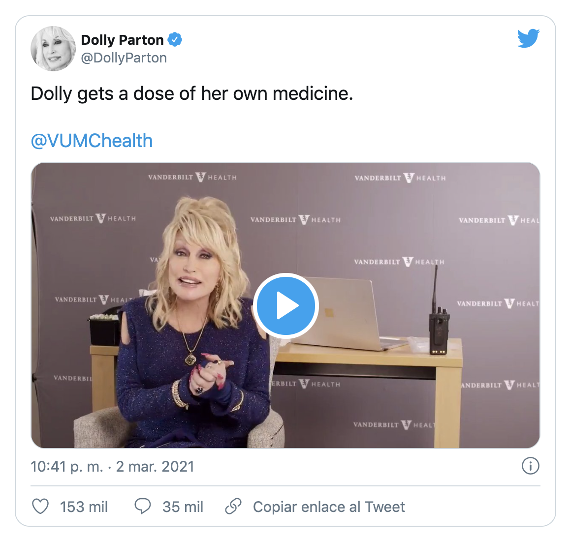 Dolly Parton. Foto: Twitter