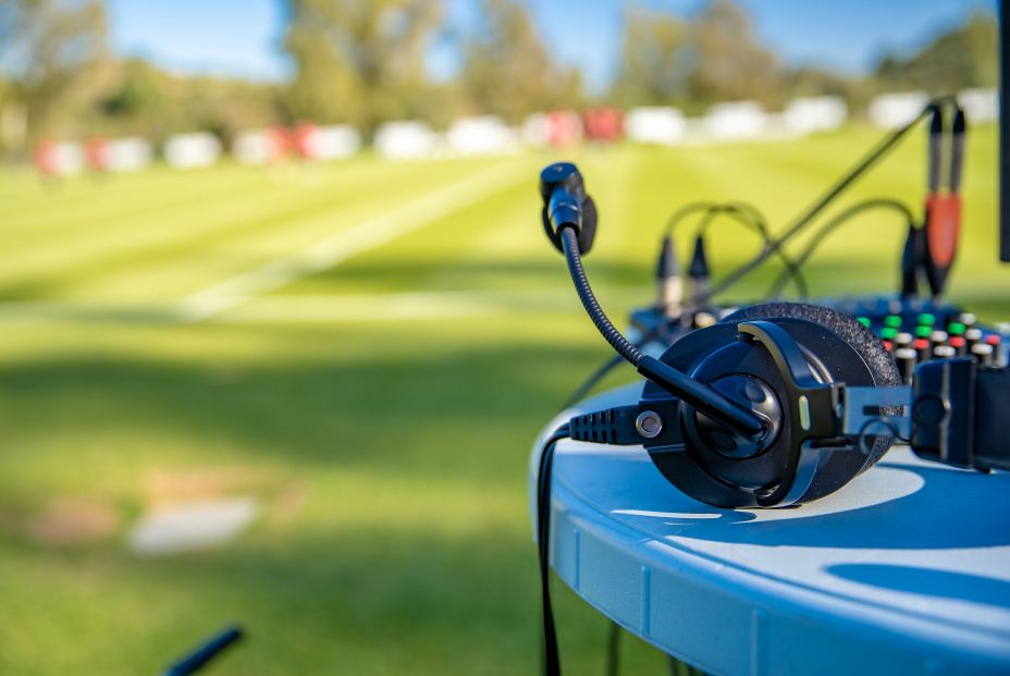 bigstock Commentator Headsets On The Ta 357682133 bigstock Commentator Headsets On The Ta 357682133