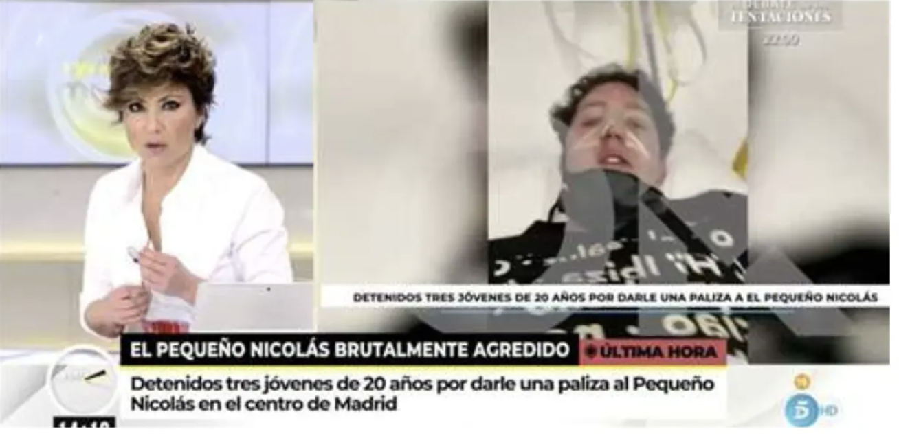 El 'pequeño Nicolás', exconcursante de ‘GH VIP’ pasó la noche en un hospital,. Foto: Captura de pantalla Telecinco