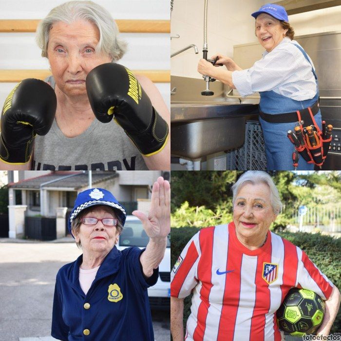 16 mayores reivindican el papel de la mujer vestidas de boxeadora, futbolista o militar