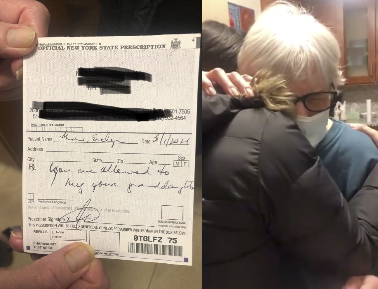 Una médico receta a una abuela ya vacunada del Covid volver a abrazar a sus nietos