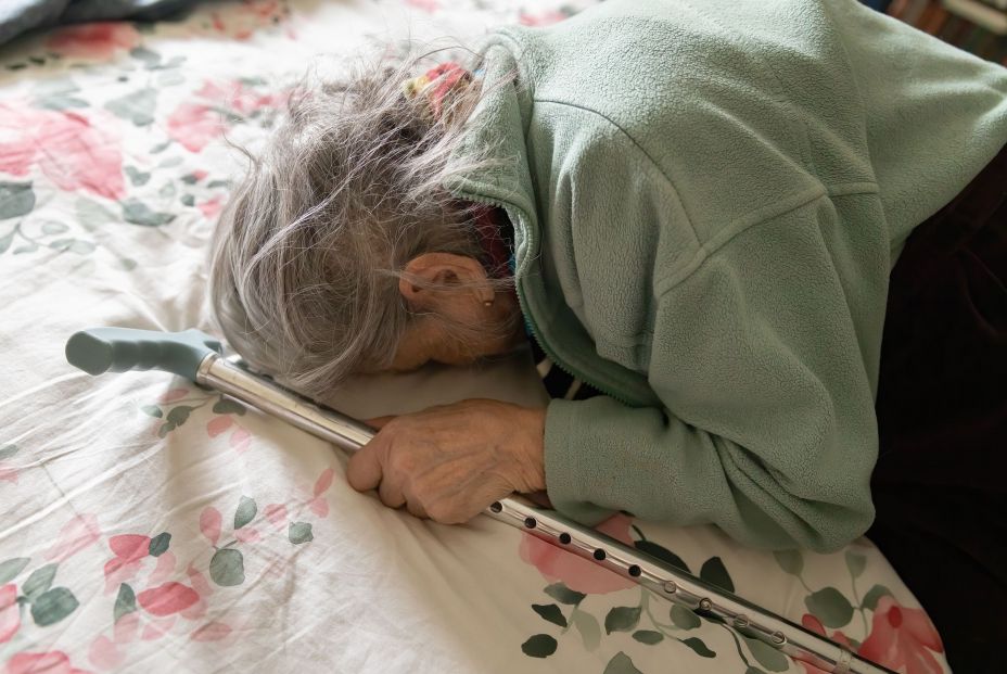 bigstock Very Old Tired Woman 406361651