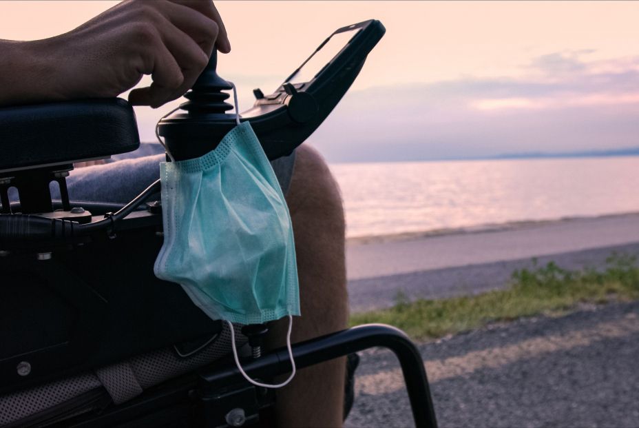 bigstock Face Mask On Wheelchair Near S 383725961