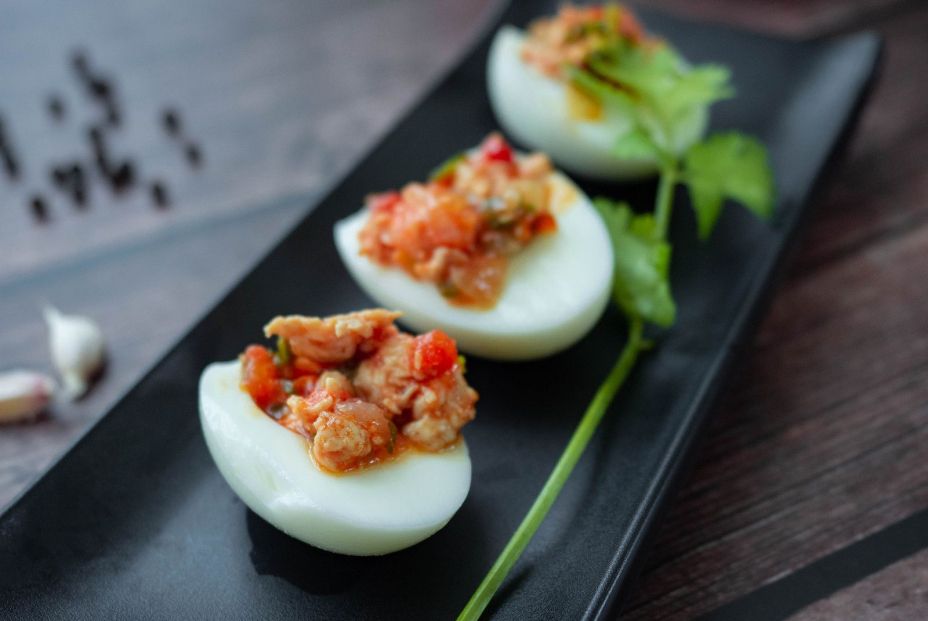 bigstock Stuffed Eggs With Minced Pork  379224289