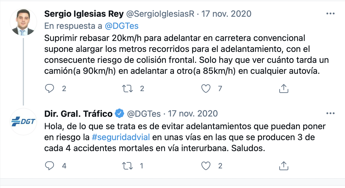 Tuit DGT supresión de rebasar el límite de velocidad