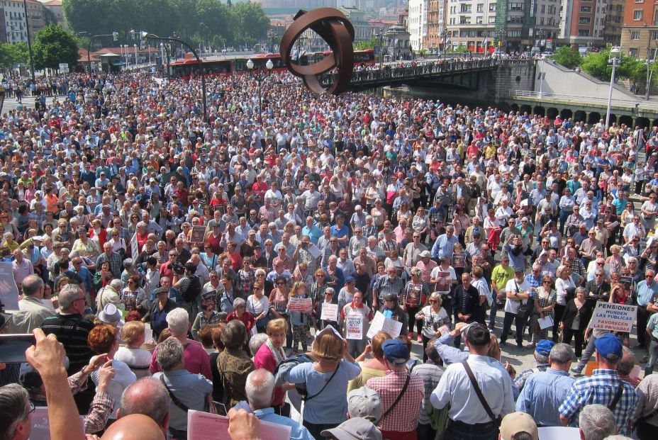 Manifestación de pensionistas en Euskadi. 