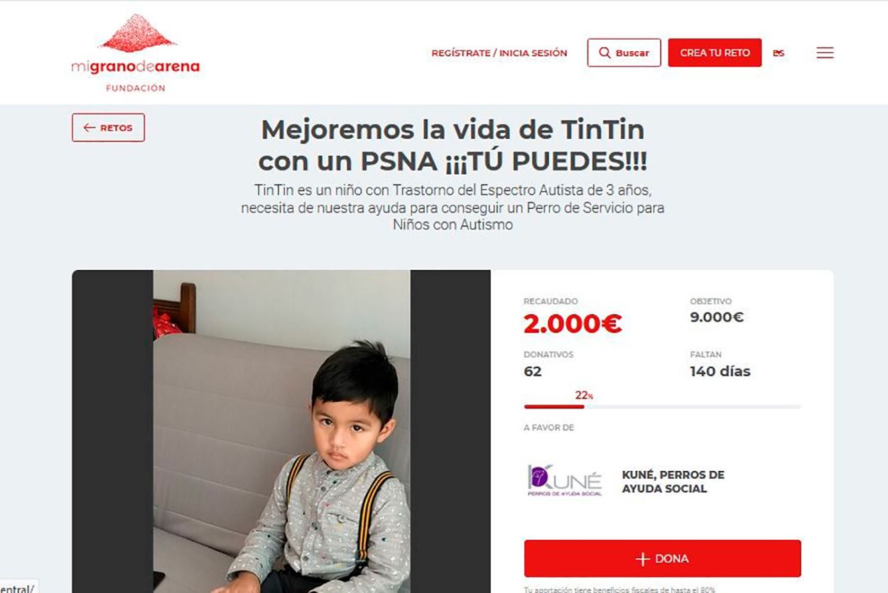 Un niño de tres años con trastorno del espectro Autista pide ayuda para entrenar a un perro