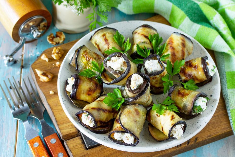 bigstock Appetizer Stuffed Eggplant Gr 341871784