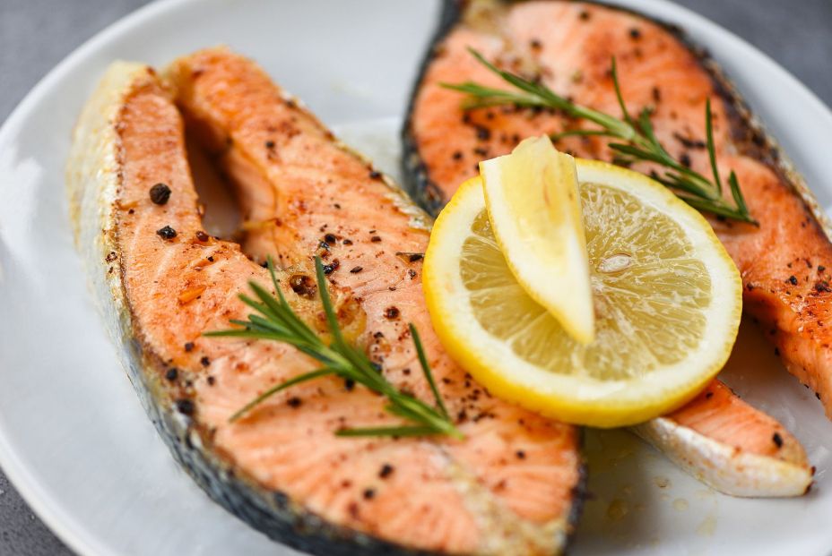 bigstock Grilled Salmon Steak With Herb 354877253