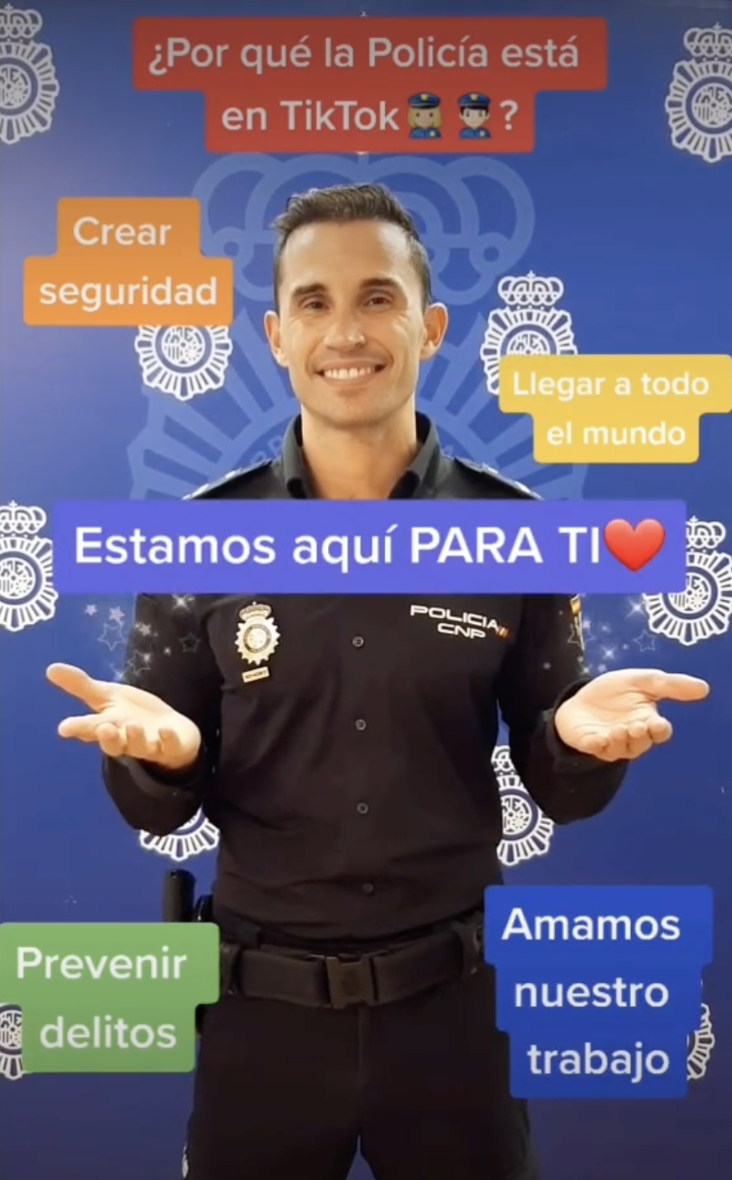 TikTok de la Policía Nacional en su cuenta oficial