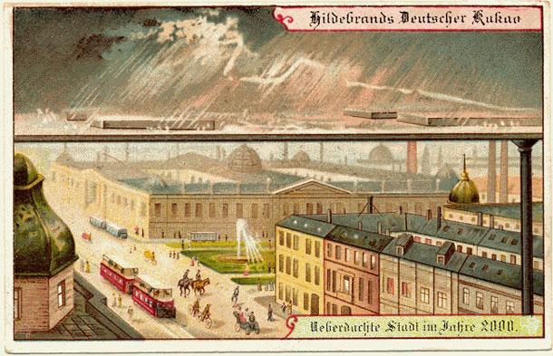 German chocolate brand Hildebrand's 'Ciudad techadas bajo la lluvia en el año 2000' 
