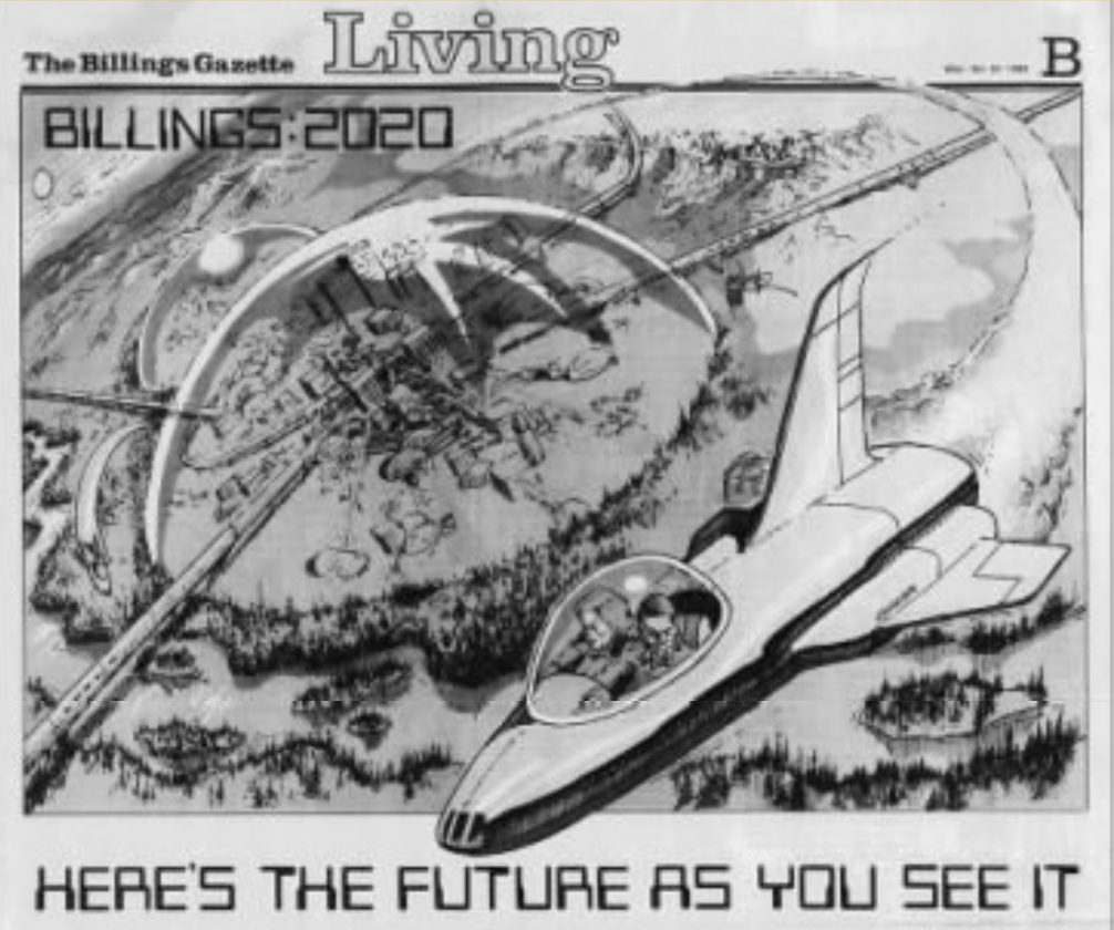 Captura del artículo de ciudades domóticas (The Billings Gazette, 1984)