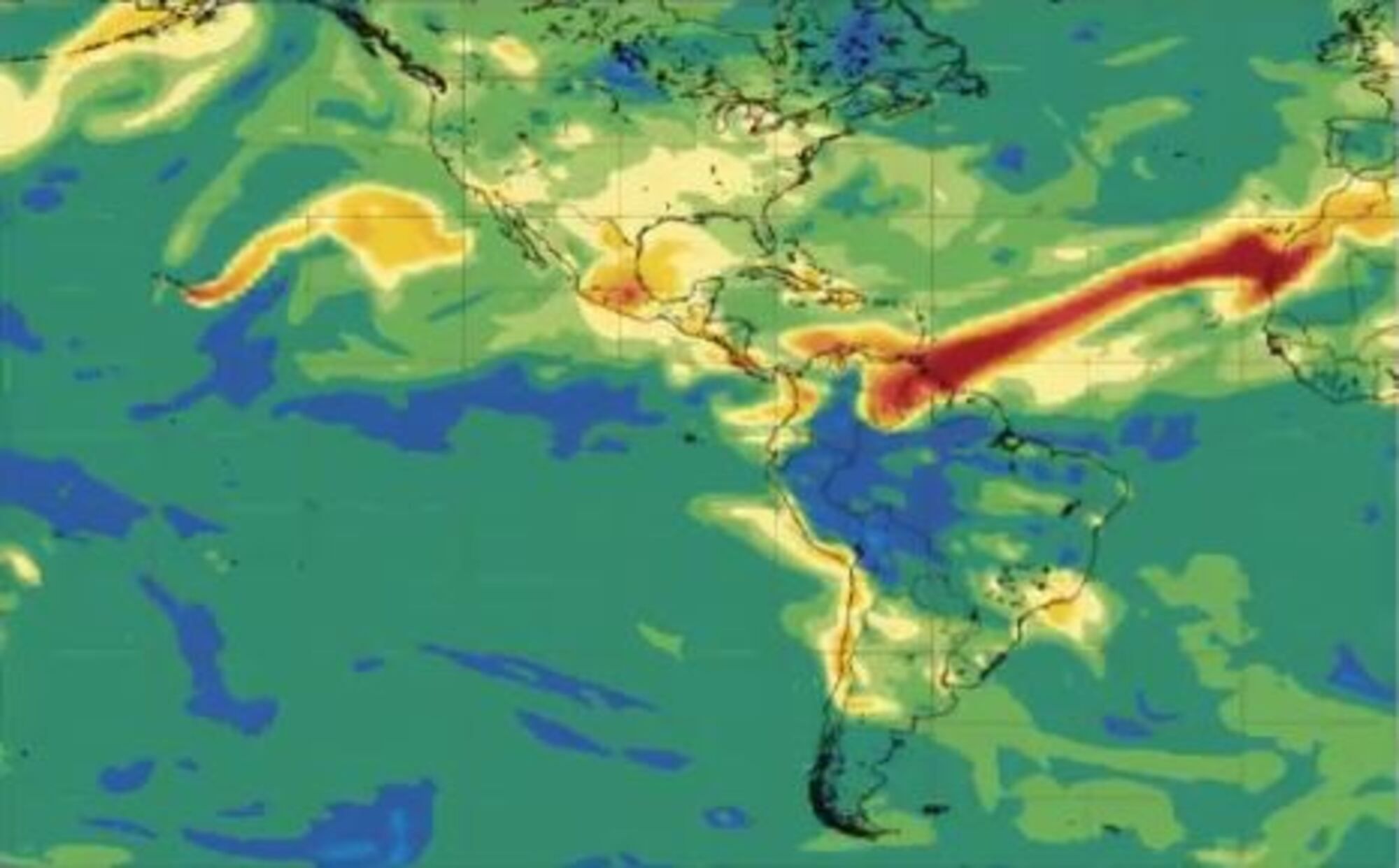 Nube volcánica se aproxima a la península. Foto: Programa Copernicus