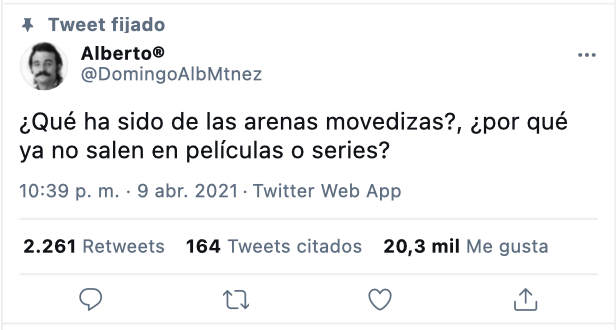 Tuit sobre las películas de "arenas movedizas" que antes triunfaban tanto en las sobremesas