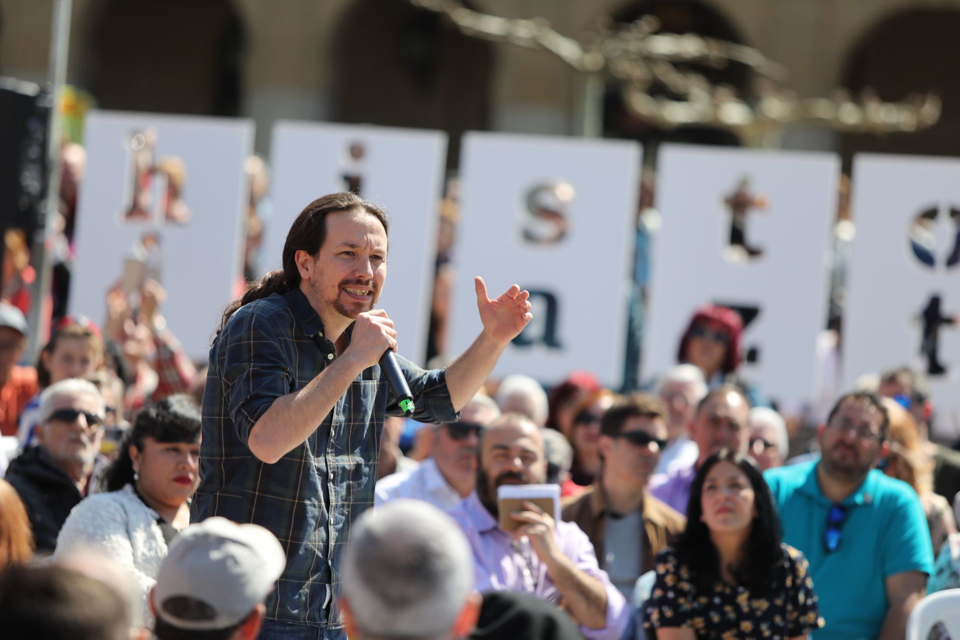 Pablo Iglesias, líder de Podemos, en un reciente acto