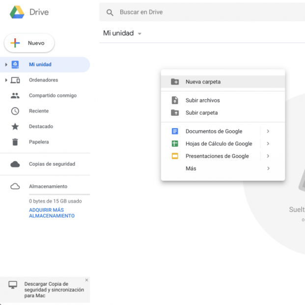 Almacenar documentos en Google drive. Imagen1