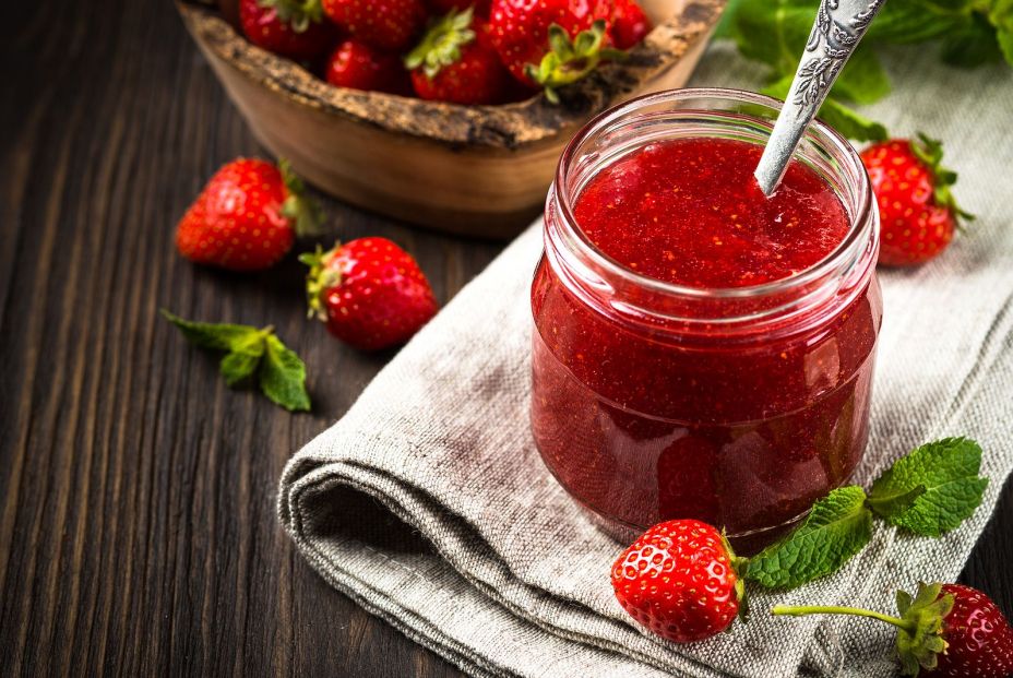 bigstock Strawberry Jam In The Glass Ja 410718412