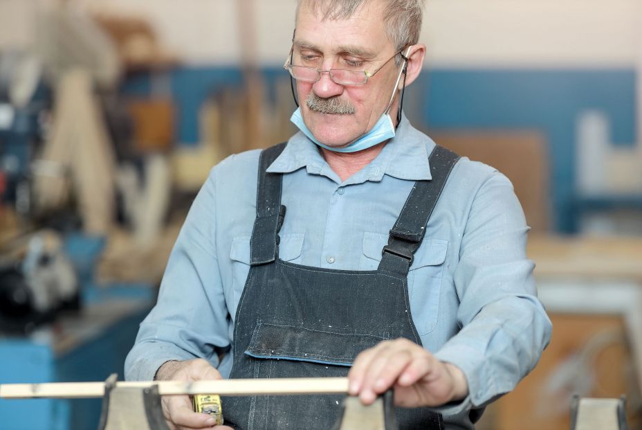 bigstock An Old Carpenter With A Mustac 408457682