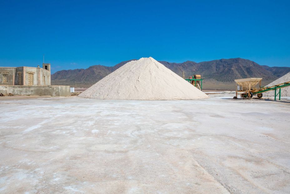 bigstock Large Pile Of Sea Salt In Exte 320844061