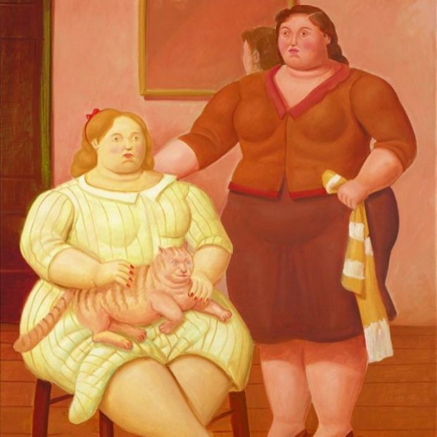 Dos hermanas, óleo sobre lienzo. Fernando Botero, Galería Marlborough