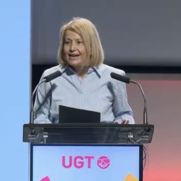 La secretaria de políticas sociales, empleo y Seguridad Social de UGT, Mari Carmen Barrera, durante su intervención en el 43 Congreso Confederal de UGT. Foto: Europa Press