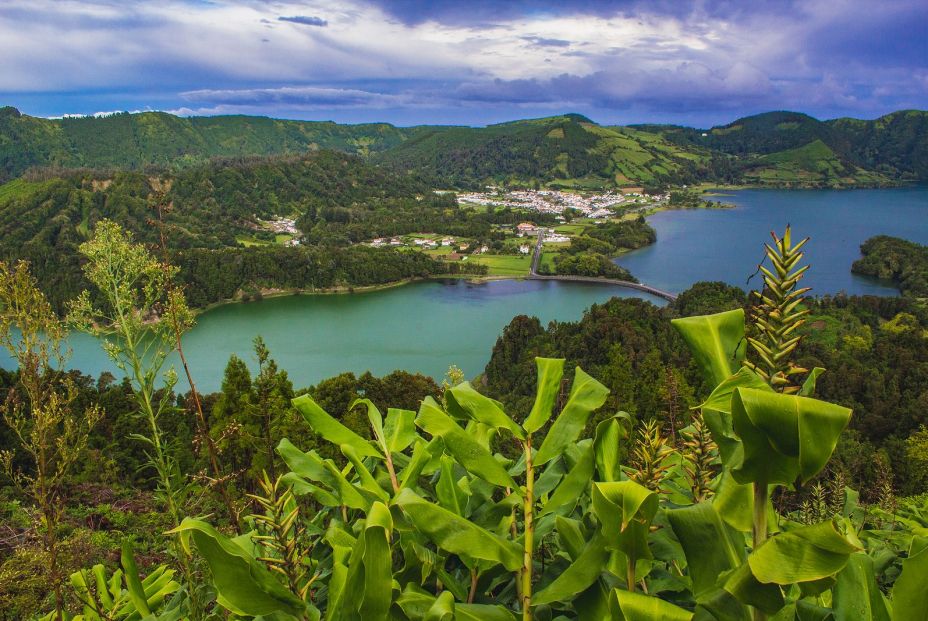 bigstock View Over lagoa Das Sete Cida 312463825