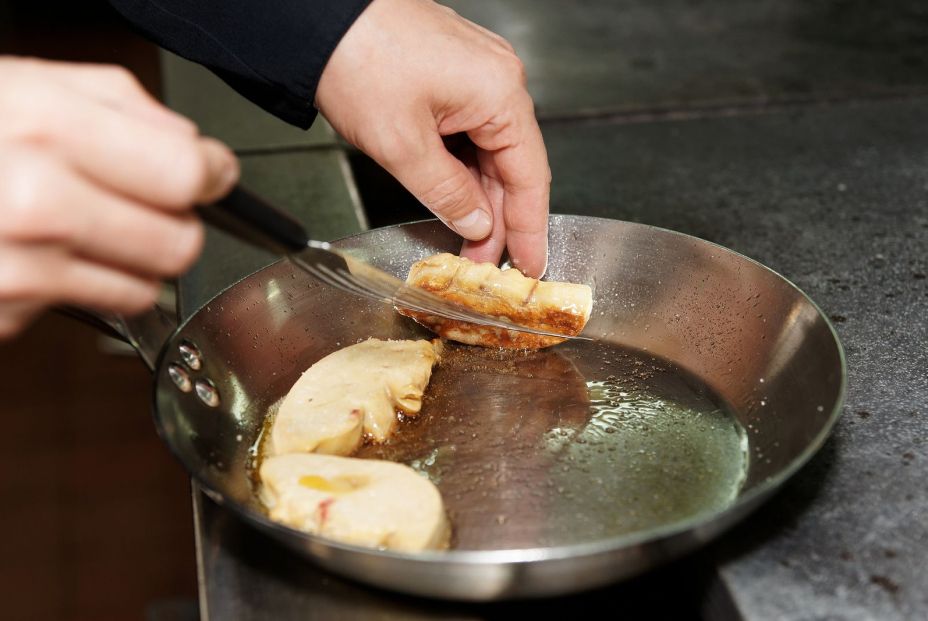 bigstock Chef is frying foie gras on pa 45770929