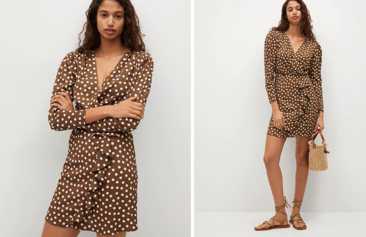 Vestido topos Mango