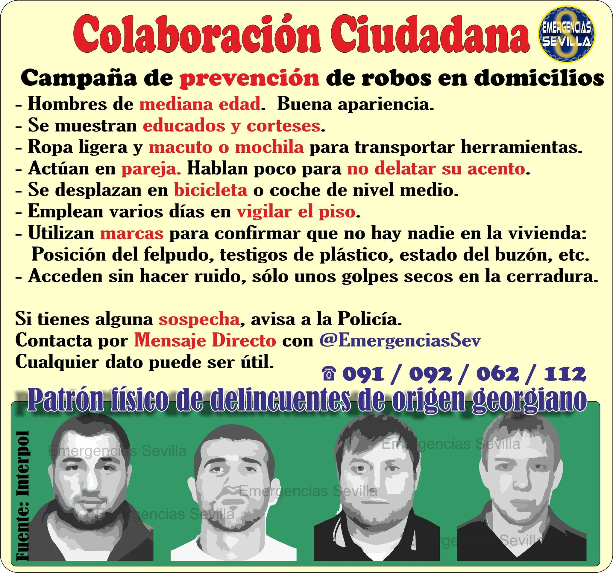 Alerta por robos en viviendas en Sevilla: este es el perfil de los ladrones