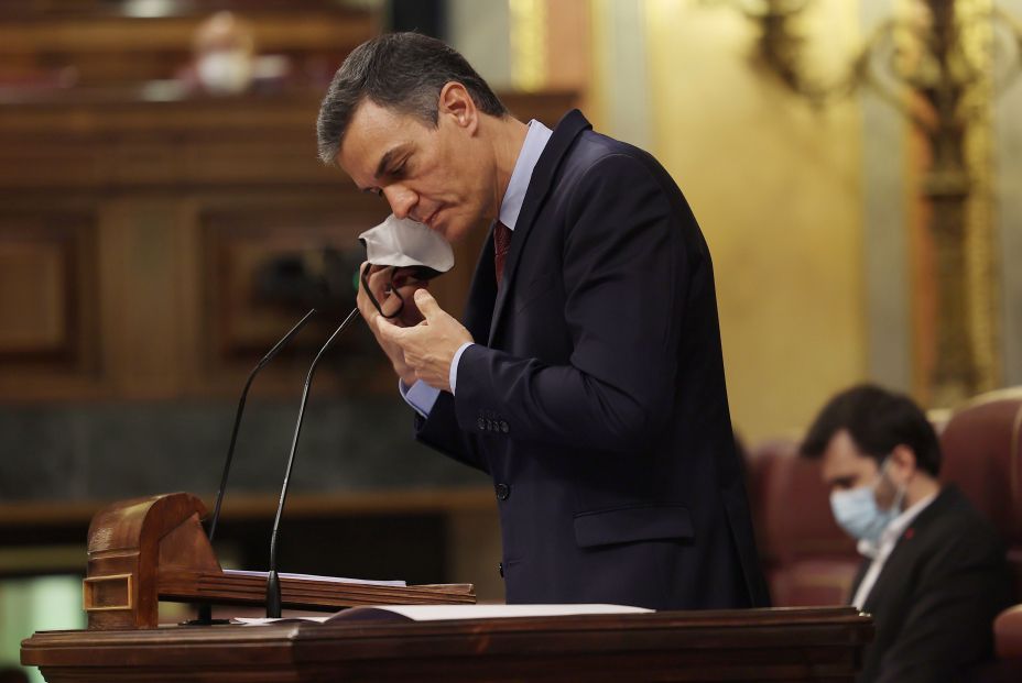 EuropaPress 3386961 presidente gobierno pedro sanchez quita mascarilla intervenir pleno debate