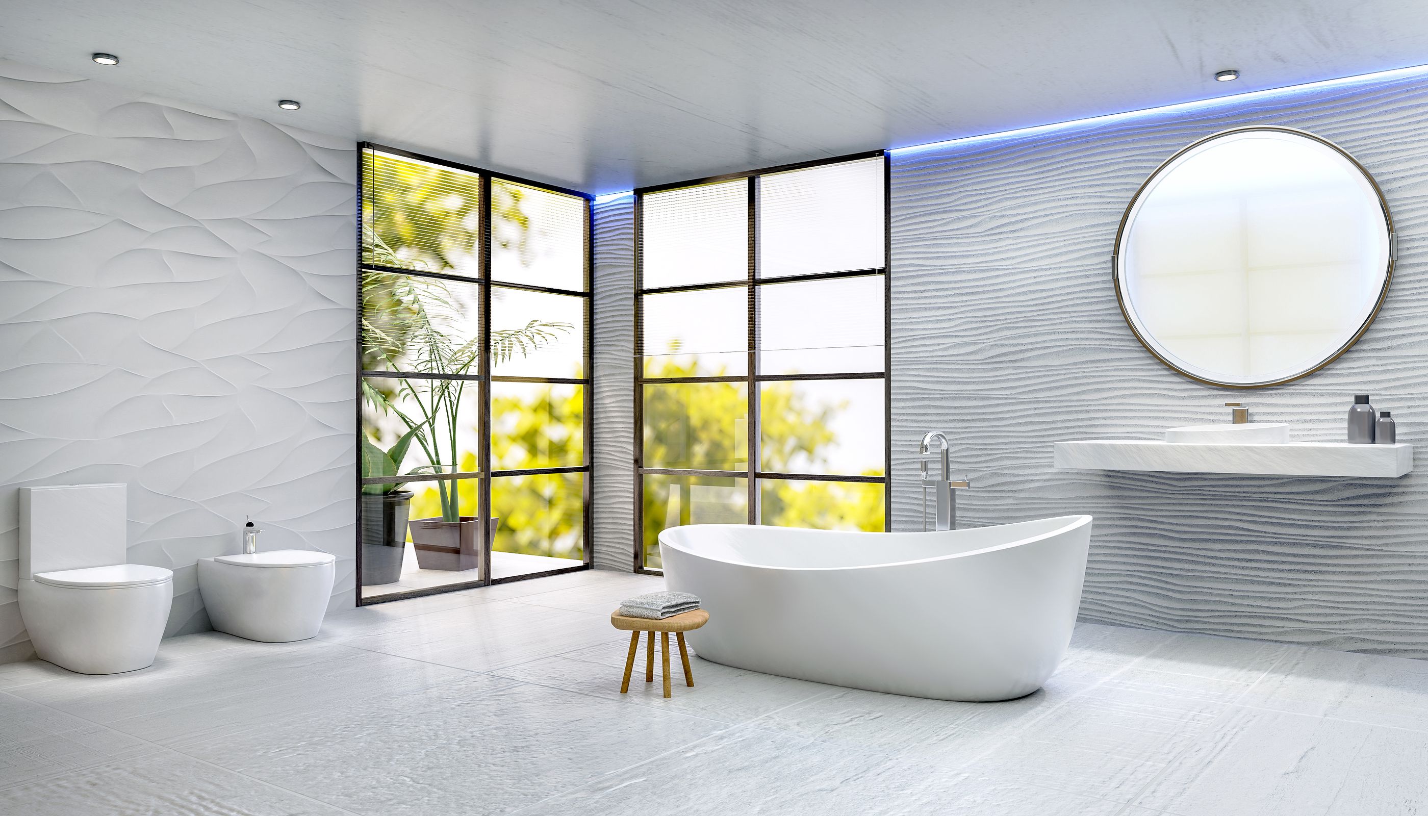 Líneas onduladas para la decoración de tu hogar: Bañera ondulada (bigstock)