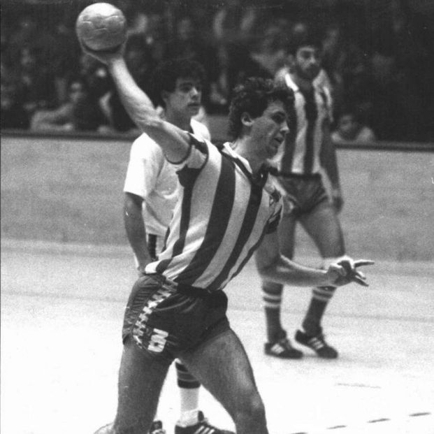 Cecilio Alonso en un partido con el Atlético de Madrid