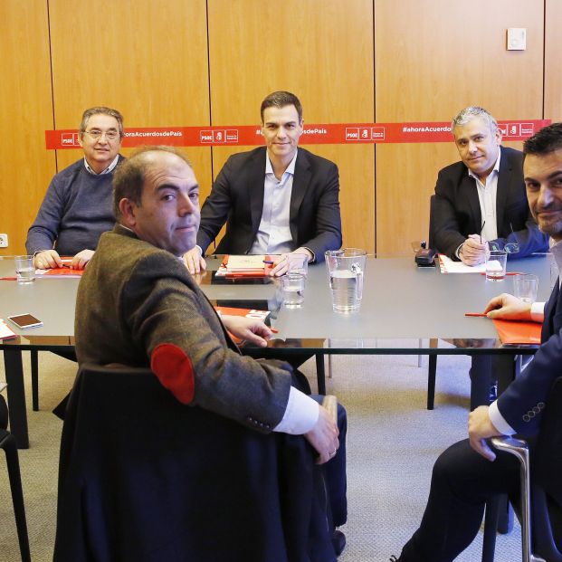 Lorenzo Amor (ATA), durante una reunión con Pedro Sánchez y el PSOE.