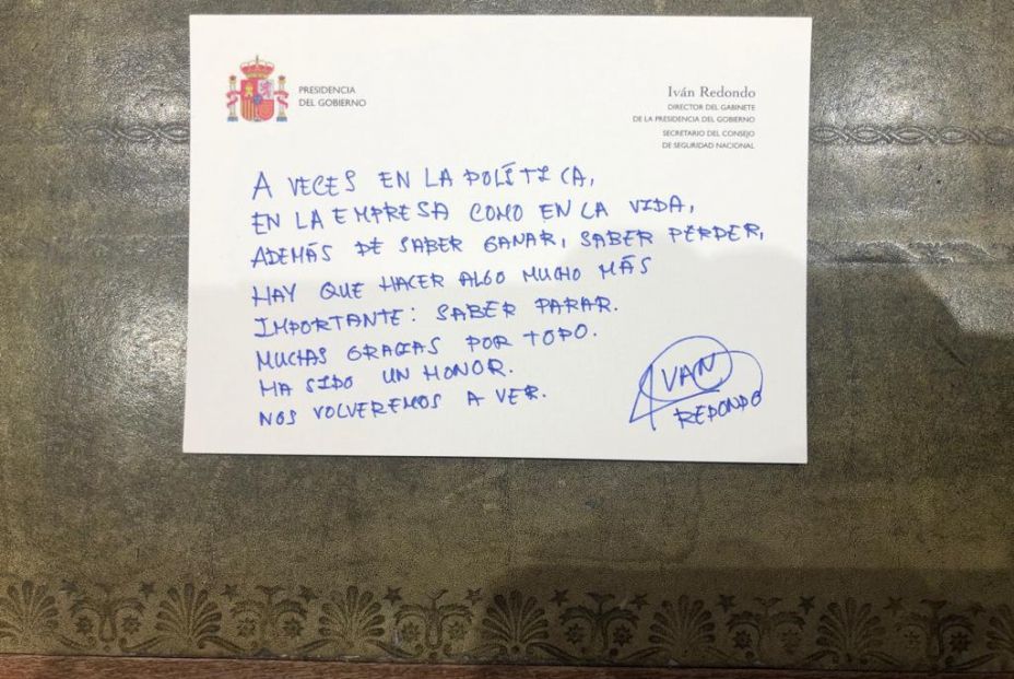 Carta Despedida Iván Redondo