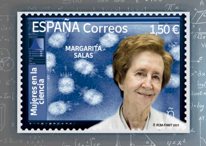 Sello del Correos dedicado a Margarita Salas