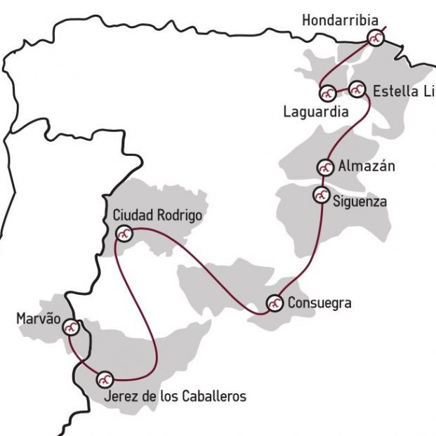 Mapa de la ruta Villas Medievales