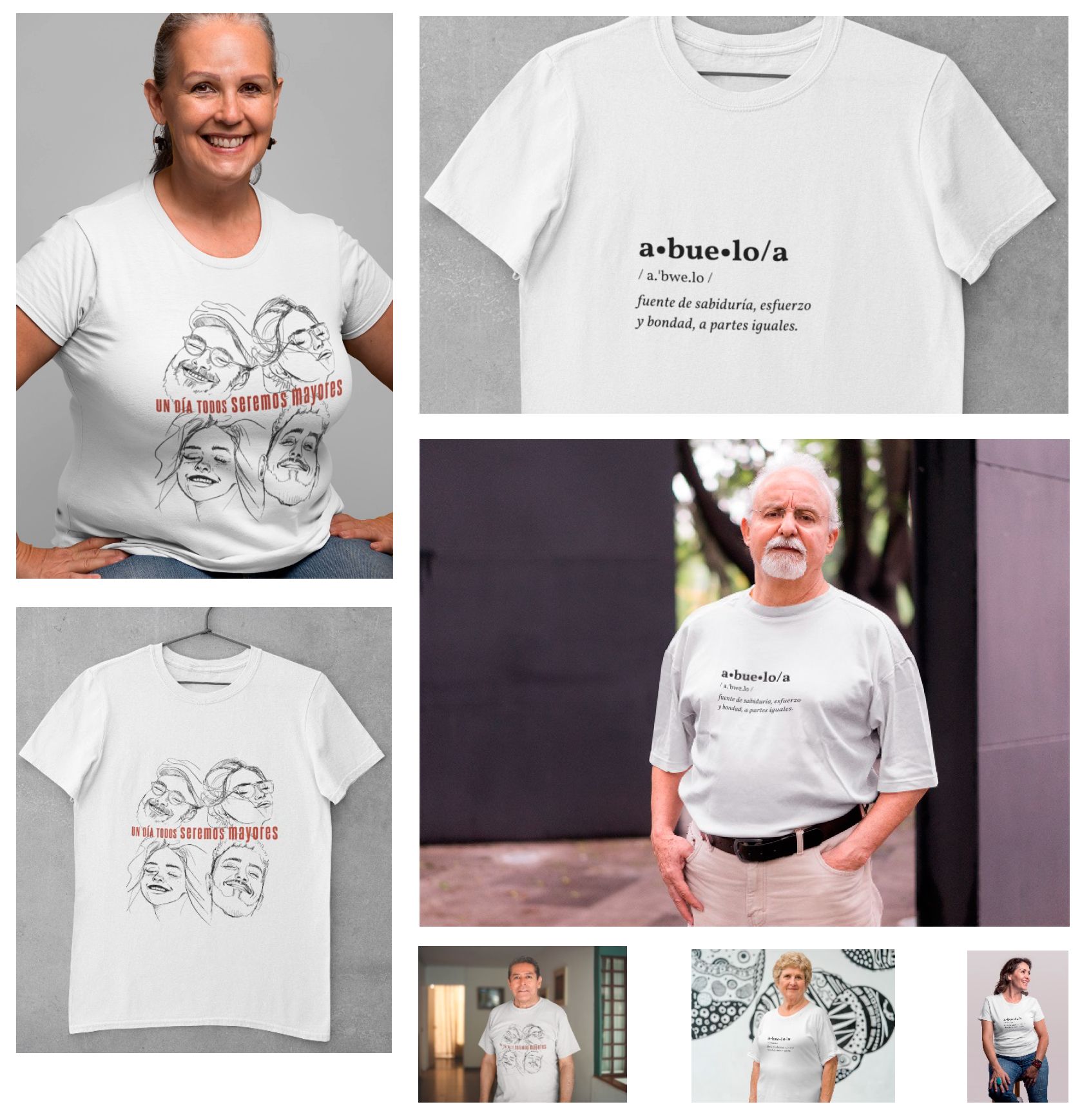 “Todos seremos mayores”: la colección de camisetas solidarias que empodera y homenajea a los mayores