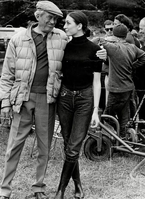 John Huston y su hija Anjelica Huston