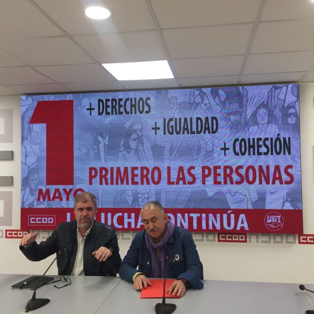 Unai Sordo (CCOO) y Pepe Álvarez (UGT). 