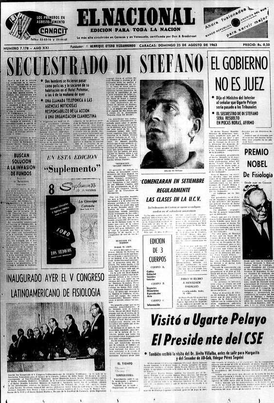 El secuestro de Di Stefano, portada en todo el mundo