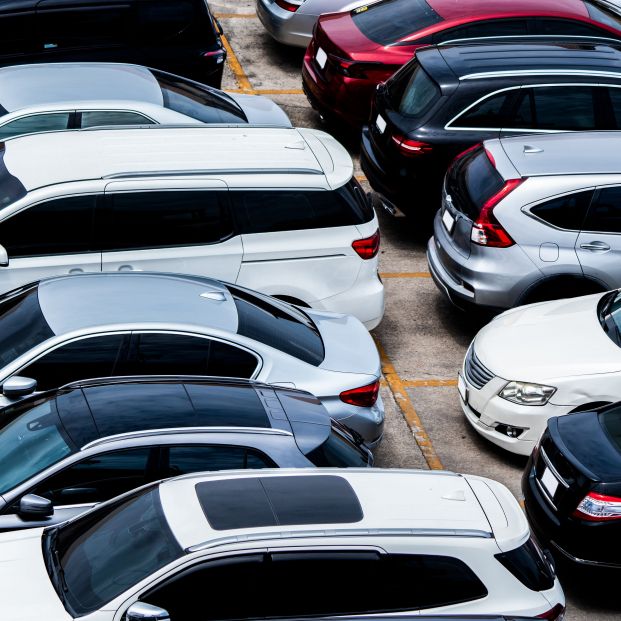 bigstock Car Parked At Parking Lot Of T 422548031